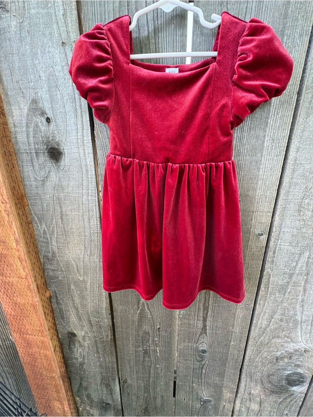 Baby GAP 3 years Puff Sleeve deep red Velvet Dress